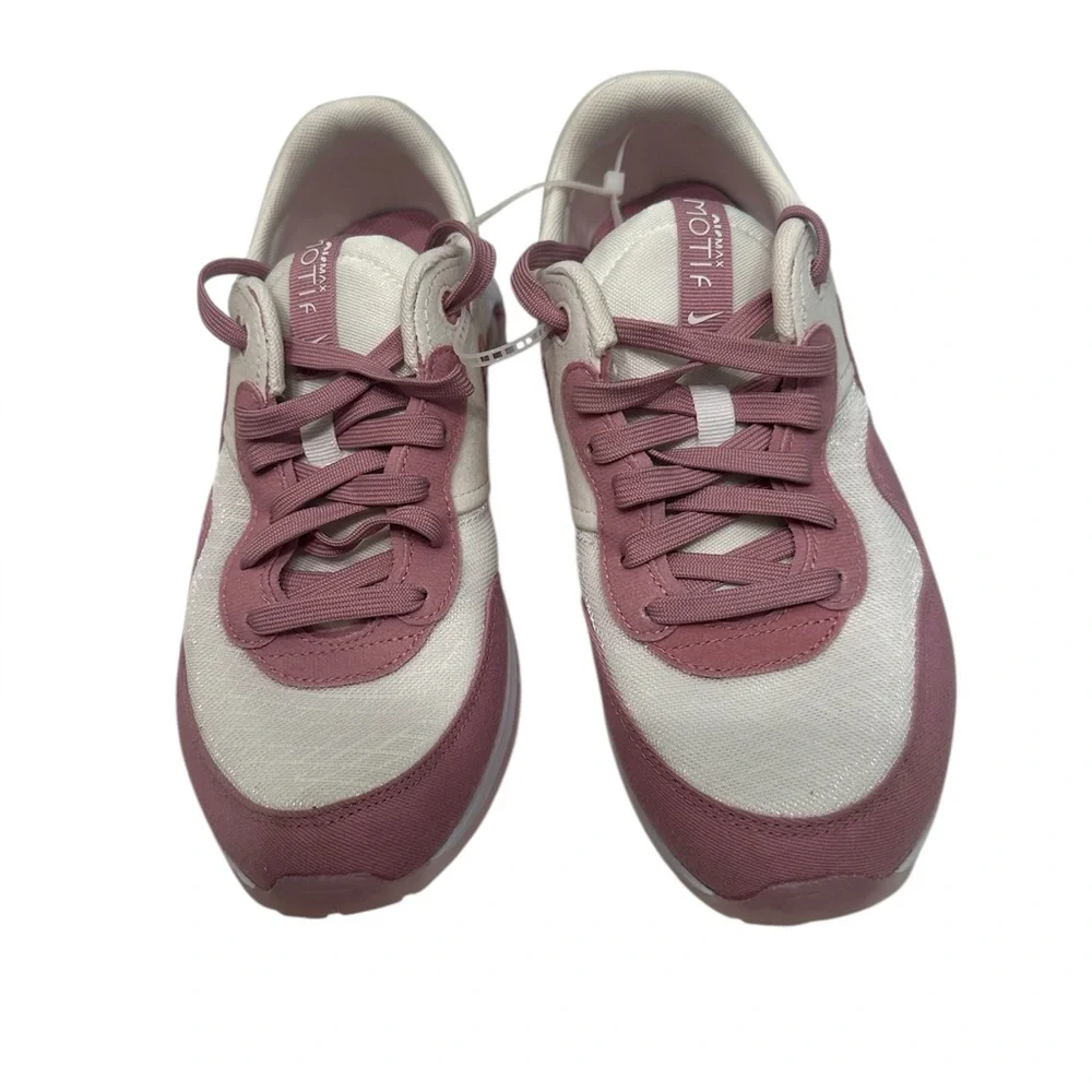 Nike Air Max Motif Girls Size 7Y Pink White Running Athletic Shoes Sneakers NWOB